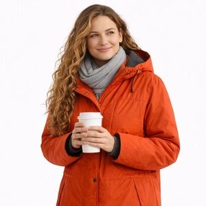 L.L.Bean Orange Hooded Winter Parka Coat – XL Petite